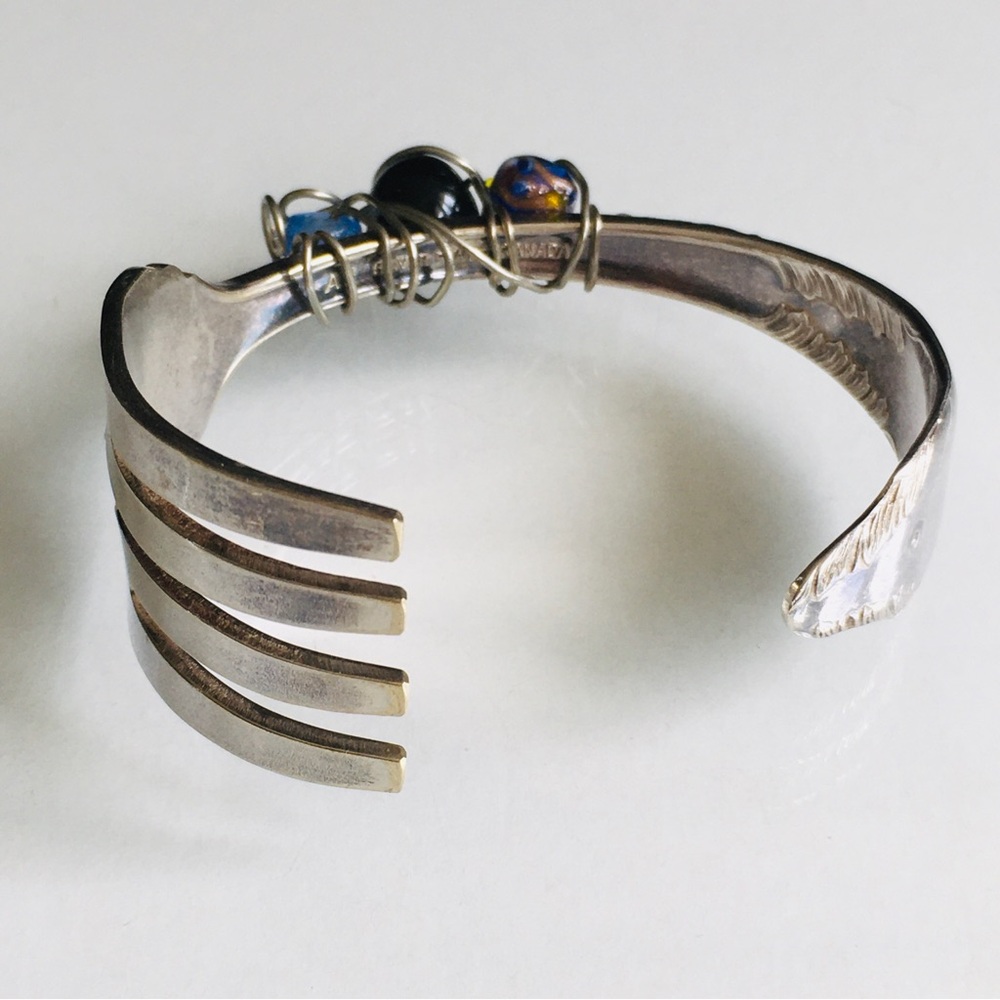 Vintage A1 Silver Plate Fork Cutlery Bracelet Boho